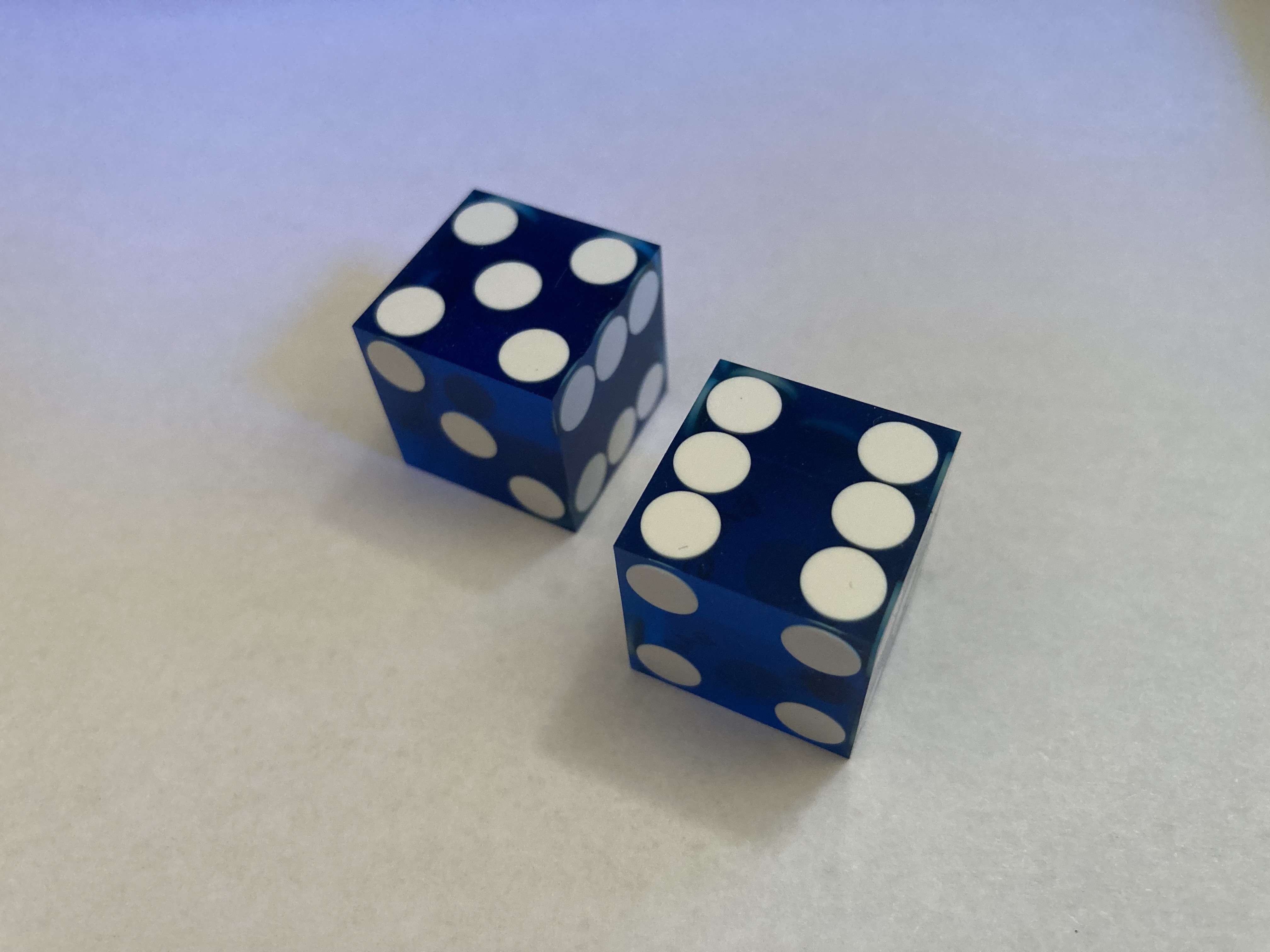 Blue dice, showing 11.